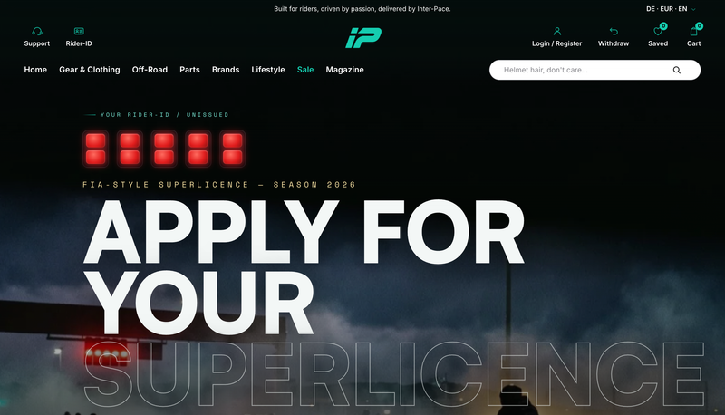 The Inter-Pace Rider-ID paddock pass — Apply for your Superlicence