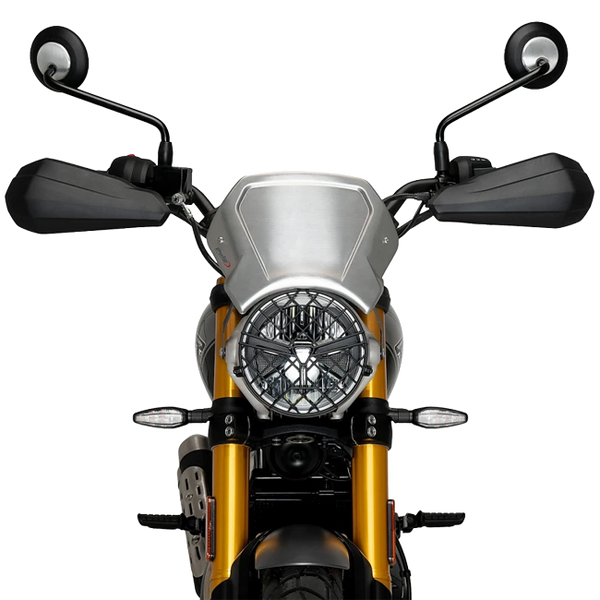 Puig Aluminium Front Plate Windshield – Headlight Bracket Mount – for Triumph Scrambler 400X (2024–2025)