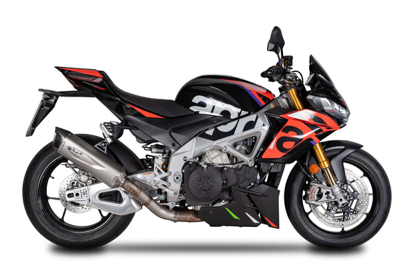 Spark Exhaust Force Evo titanium slip-on silencer with carbon end cap for Aprilia RSV4 1100 Factory