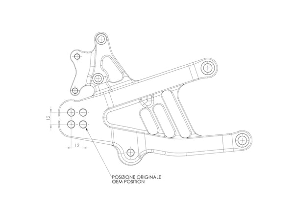 Spider Racing Standard rearset kit for Ducati Panigale V4/S/R 2025-2026, billet aluminium CNC-machined