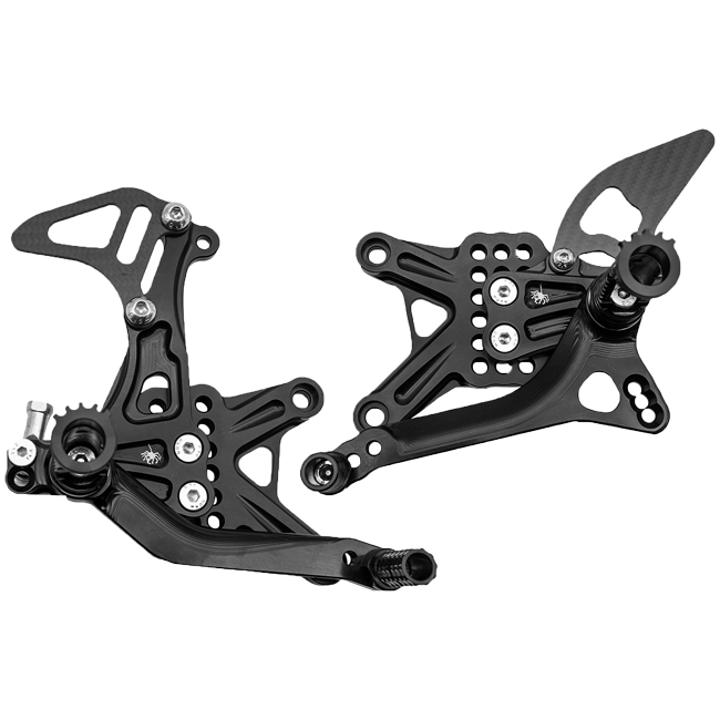 Spider Racing CNC rearset kit for Kawasaki ZX-6R 636 RR 2009–2026