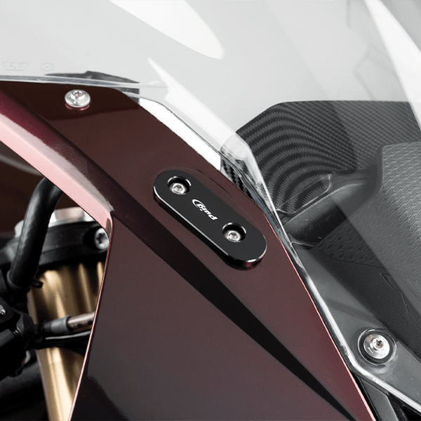 Puig black anodised aluminium mirror covers for BMW S1000RR K67 2023-2026