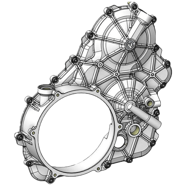 Motocorse CNC aluminium right engine cover for Ducati Panigale V4 with titanium bolts