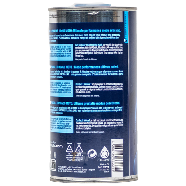 Bardahl Plasma LXR 10W50 1-litre fully synthetic motorcycle engine oil bottle