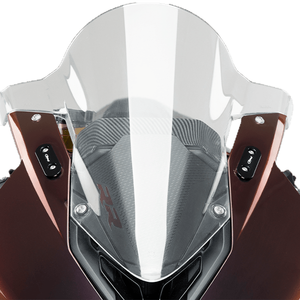 Puig black anodised aluminium mirror covers for BMW S1000RR K67 2023-2026