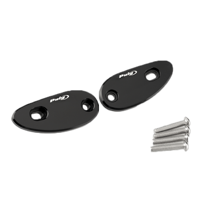 Puig black anodised aluminium mirror covers for Honda CBR 1000 RR-R SC82