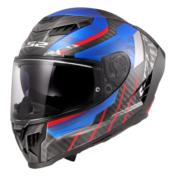 LS2 FF807 Dragon Carbon Helmet – Trax Gloss Blue – view 1