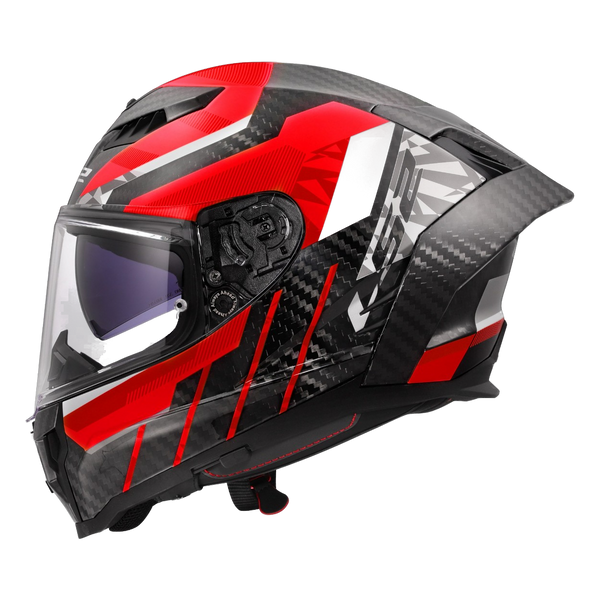 LS2 FF807 Dragon Carbon Helmet – Trax Gloss Red – view 2