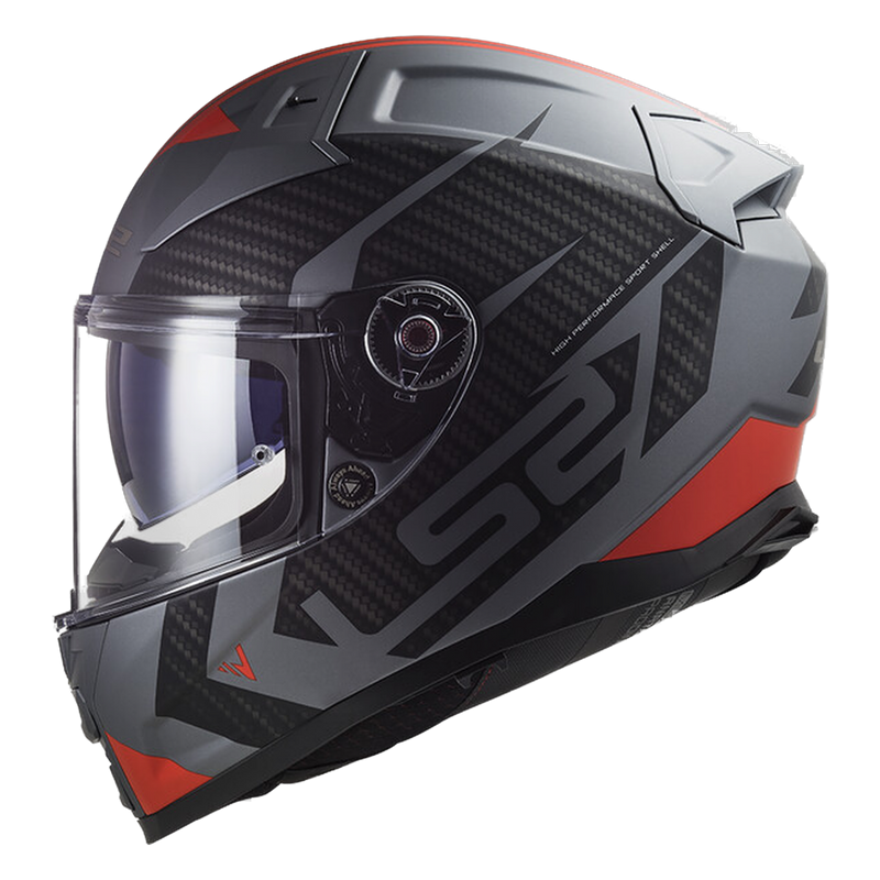 LS2 FF811 Vector II Helmet – Splitter Matt Titanium/Red