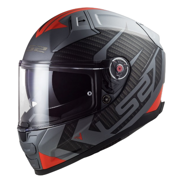 LS2 FF811 Vector II Helmet – Splitter Matt Titanium/Red