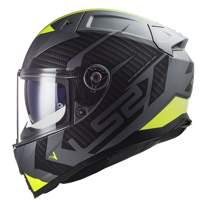 LS2 FF811 Vector II Helmet – Splitter Matt Titanium/Hi-Vis Yellow