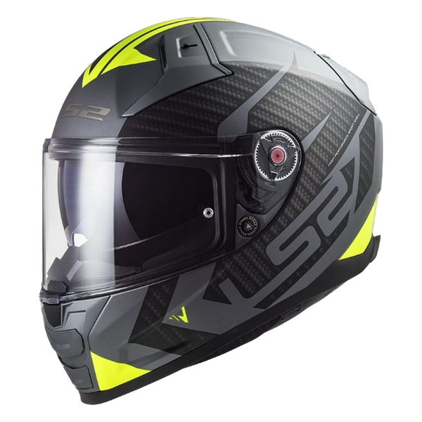 LS2 FF811 Vector II Helmet – Splitter Matt Titanium/Hi-Vis Yellow