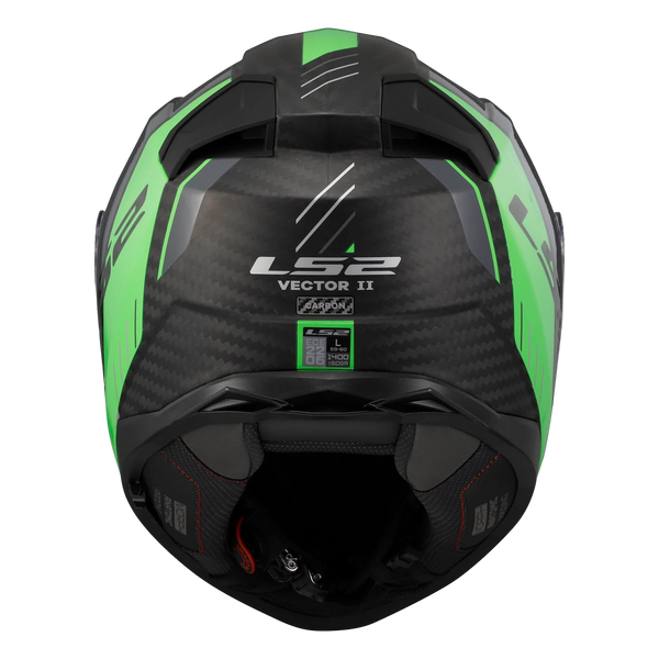 LS2 FF811 Vector II Carbon Helmet – Grid Matt Fluo Green