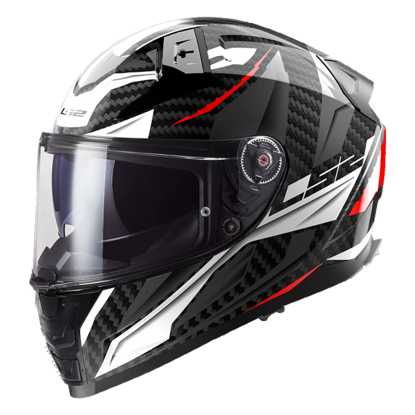 LS2 FF811 Vector II Carbon Helmet – Savage White/Red/Grey