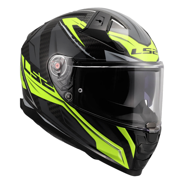 LS2 FF811 Vector II Carbon Helmet – Savage Hi-Vis Yellow