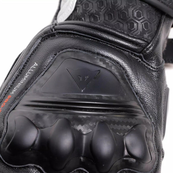 Dainese Fiero Racing men's motorcycle leather gloves in Black and White