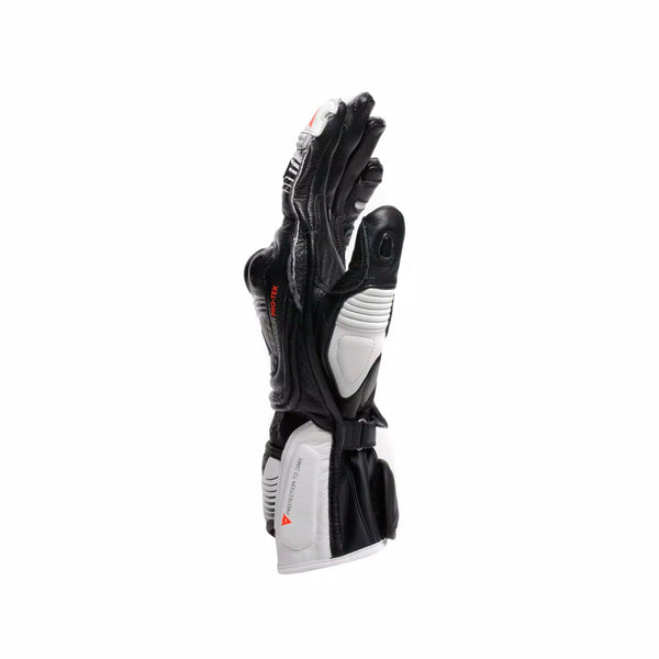 Dainese Fiero Racing men's motorcycle leather gloves in Black and White
