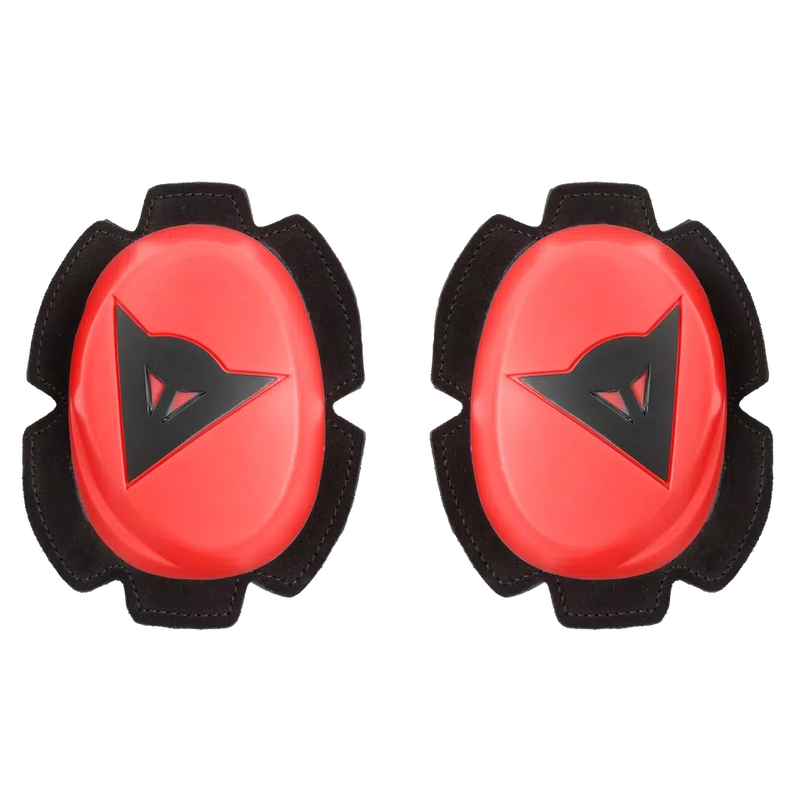 Dainese Pista Knee Slider in Red and Black — high-density thermoplastic polyurethane track slider