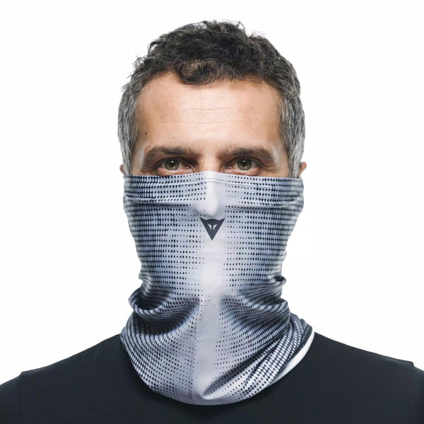 Dainese neck warmer grey with AGV logo, Coolmax fabric tube scarf