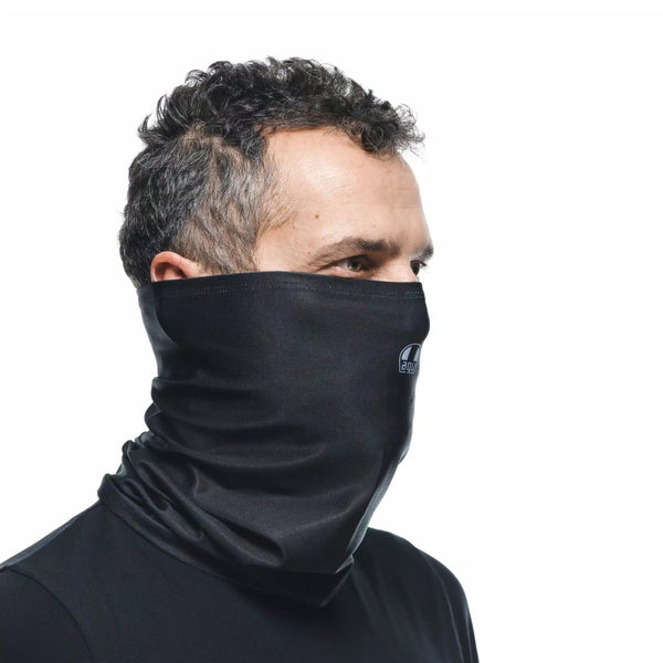 Dainese neck tube in black with AGV logo, Coolmax fabric