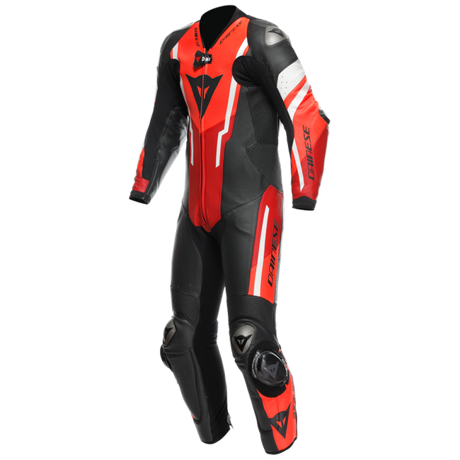 Dainese Misano 3 Perf. D-AIR® men's one-piece leather race suit in red