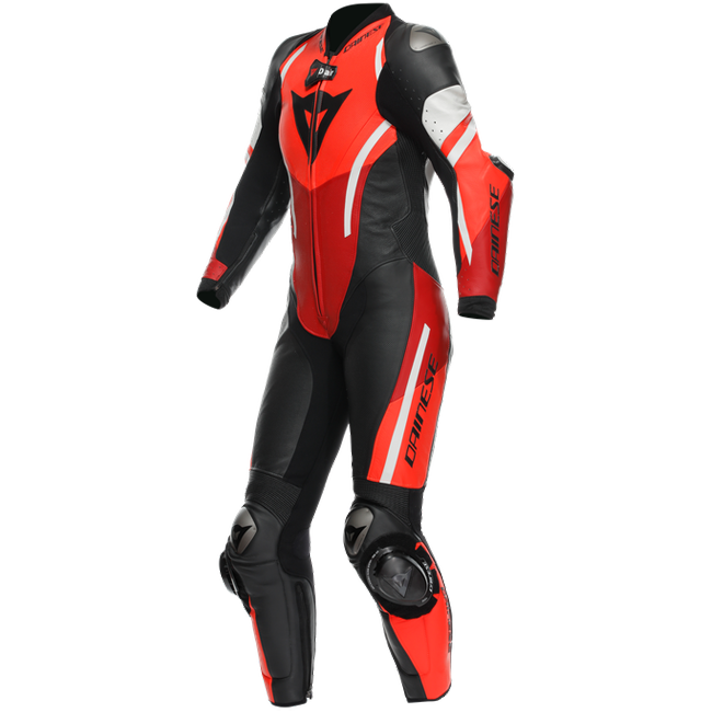 Dainese Misano 3 Lady D-AIR perforated one-piece leather race suit in red