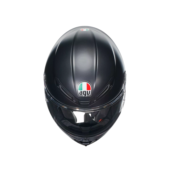 AGV K6 S full-face helmet in matte black, ECE 22.06 certified, carbon-aramid shell