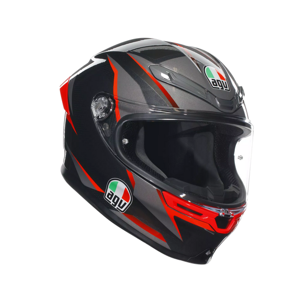 AGV K6 S helmet Slashcut Black Grey Red full-face road helmet