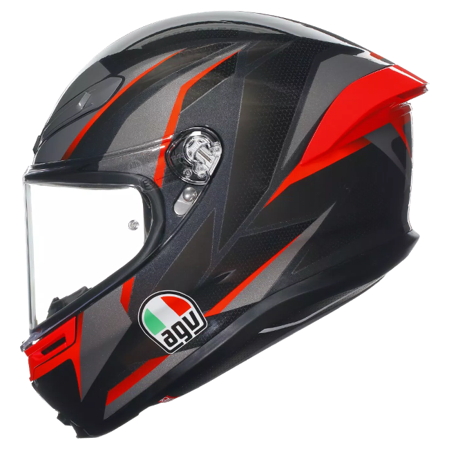 AGV K6 S helmet Slashcut Black Grey Red full-face road helmet