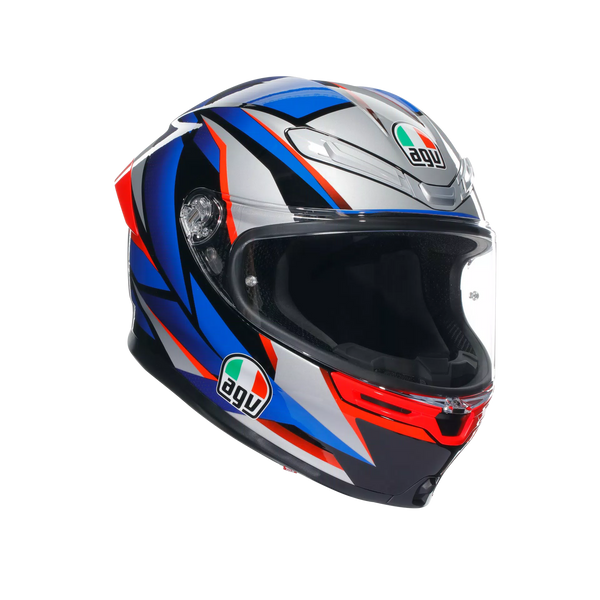 AGV K6 S full-face helmet in Slashcut Black Blue Red graphic