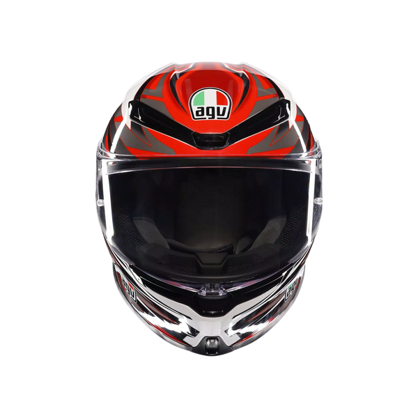 AGV K6 S full-face helmet in Reeval White Red Grey graphic livery