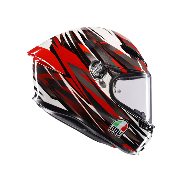 AGV K6 S full-face helmet in Reeval White Red Grey graphic livery
