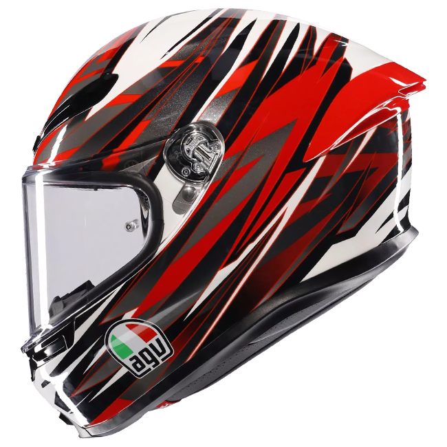 AGV K6 S full-face helmet in Reeval White Red Grey graphic livery