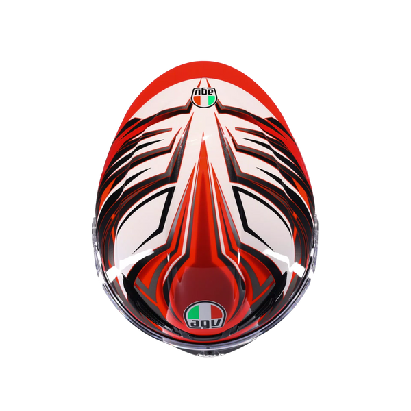 AGV K6 S full-face helmet in Reeval White Red Grey graphic livery