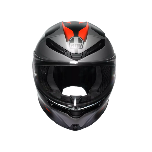 AGV K6 S full-face helmet in Karve matte black, grey and red colourway