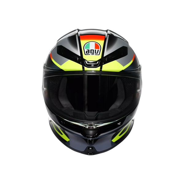 AGV K6 S full-face helmet Erazer Black Red Fluo Yellow carbon-aramid