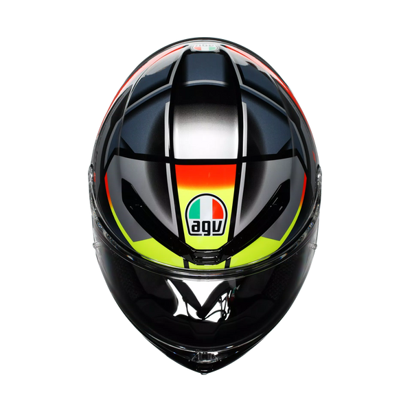 AGV K6 S full-face helmet Erazer Black Red Fluo Yellow carbon-aramid