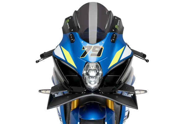 Puig GP Winglets front spoiler fitted to Suzuki GSX-R 1000 fairing