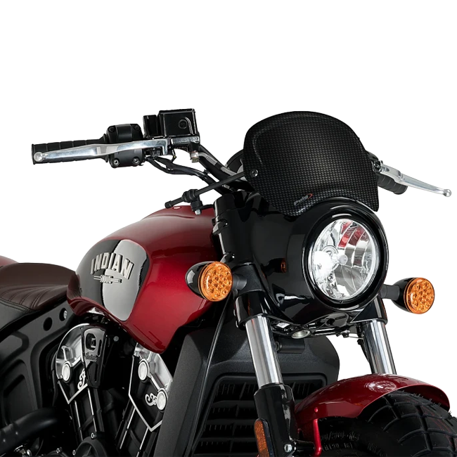 Puig Front Plate ABS Windshield – Fork Mount – for Indian Scout Bobber (2018–2026)