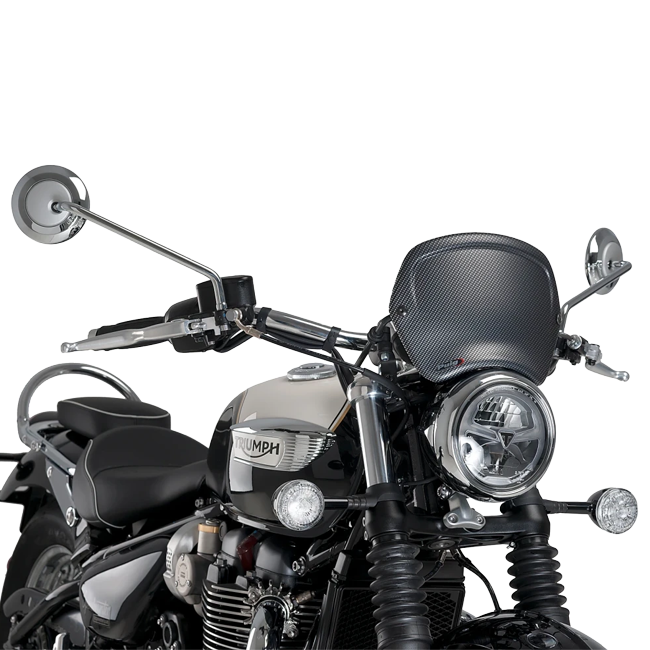 Puig Front Plate ABS Windshield – Fork Mount – for Triumph Bonneville Speedmaster (2018–2024)