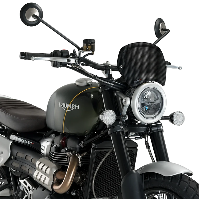 Puig Front Plate ABS Windshield – Fork Mount – for Triumph Scrambler 1200XC (2019–2023)