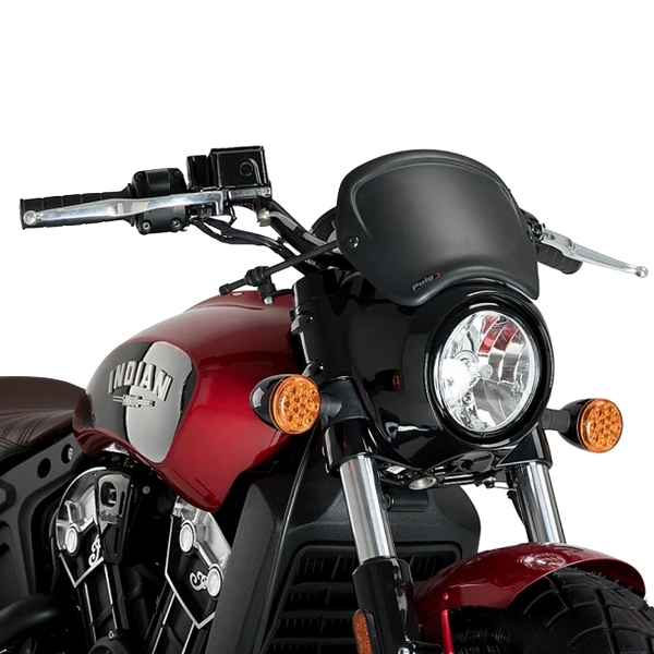 Puig Front Plate ABS Windshield – Fork Mount – for Indian Scout Bobber (2018–2026)