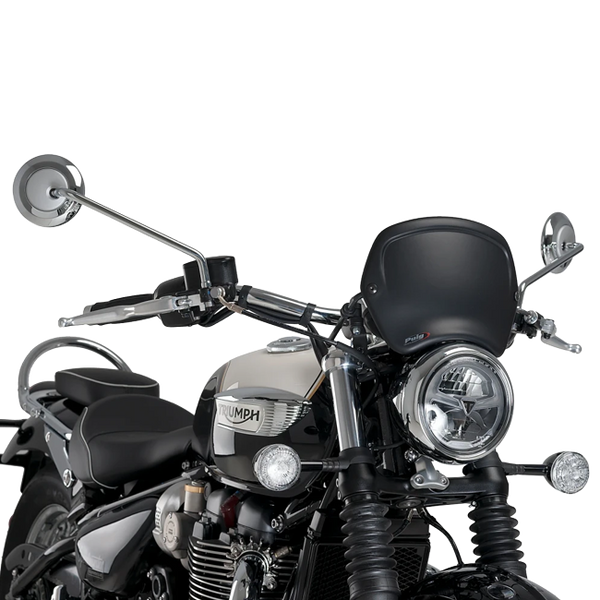 Puig Front Plate ABS Windshield – Fork Mount – for Triumph Bonneville Speedmaster (2018–2024)