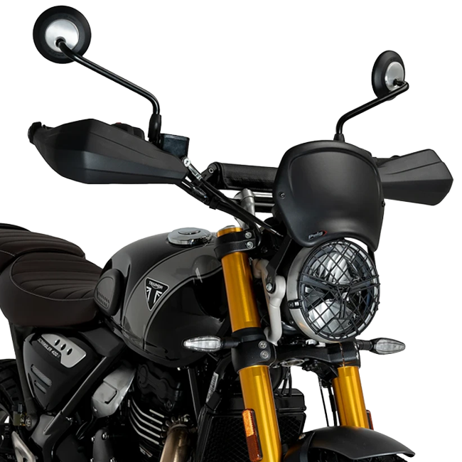 Puig Front Plate ABS Windshield – Fork Mount – for Triumph Scrambler 400 XC (2025–2026)