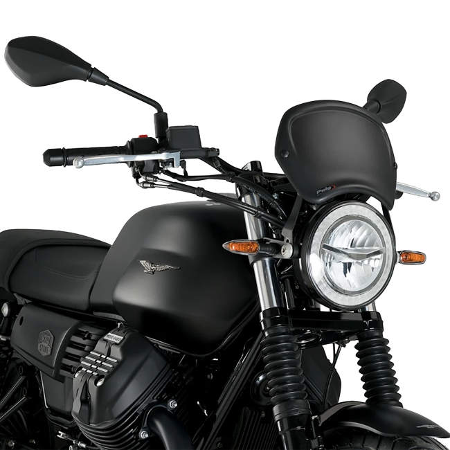 Puig Front Plate ABS Windshield – Headlight Bracket Mount – for Moto Guzzi V7 III Stone 750 (2017–2022)