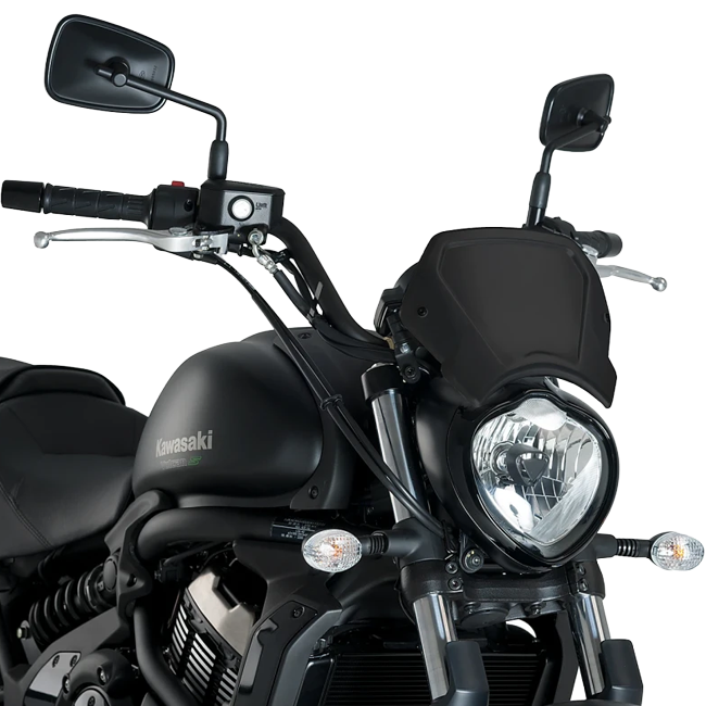 Puig Aluminium Front Plate Windshield – Fork Mount – for Kawasaki Vulcan S / Special Edition (2015–2025)