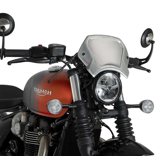 Puig Aluminium Front Plate Windshield – Fork Mount – for Triumph Bonneville Bobber (2021–2026)