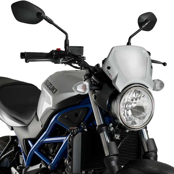 Puig Aluminium Front Plate Windshield – Fork Mount – for Suzuki SV650 (2016–2026)