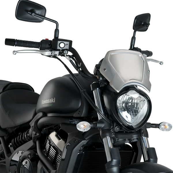 Puig Aluminium Front Plate Windshield – Fork Mount – for Kawasaki Vulcan S / Special Edition (2015–2025)
