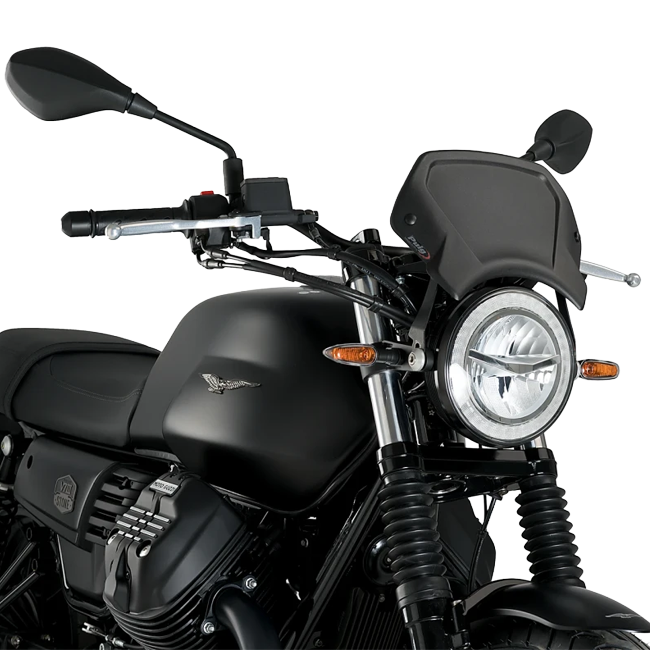 Puig Aluminium Front Plate Windshield – Headlight Bracket Mount – for Moto Guzzi V7 III Stone 750 (2017–2022)